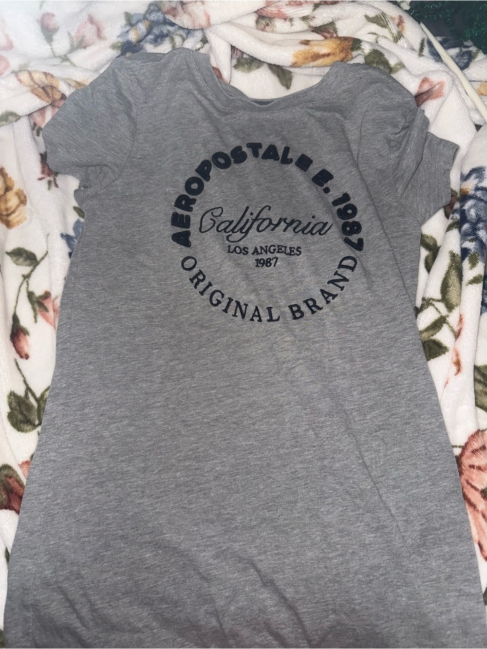 Aeropostale Gray California Graphic Short Sleeve Tee
